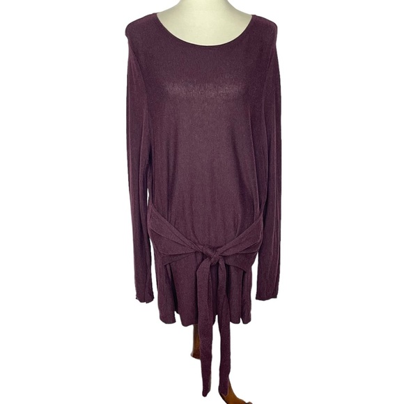 J. Jill Sweater Womens XL Red Ribbed Tunic Length Tie Front PureJill Lightweight - Picture 1 of 9